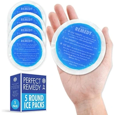 Abbildung von Perfect Remedy Kühlpads für Verletzungen, Wiederverwendbarer Kühlpack &amp; Wärme Kompressen, Kühlpad Schmerzlinderung, Kühlakku Gel Knie, (Kühlpads, Blau Regulär 5 Stück)