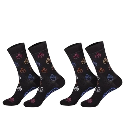 Abbildung von Damen Jungen Mädchen Socken (2 Paar) witzig bunt 36 41 Mittelfinger
