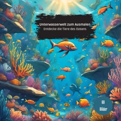 Abbildung von Unterwasserwelt zum Ausmalen: Entdecke die Tiere des Ozeans