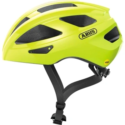 Abbildung von ABUS Rennradhelm Macator MIPS Fahrradhelm für Einsteiger mit Schirm geeignet Zopfträger/ innen Damen und Herren Gelb, Größe M