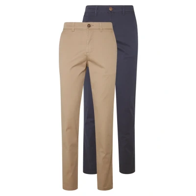 Abbildung von Jack &amp; Jones 2 PACK Chino, Herren, Größe: 34x32, Beige/navy blazer