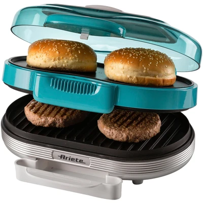 Abbildung von Ariete Hamburger Maker »205B Party Time Hambuger Maker, blau«, 1200 W, 2 Grillplatten: unten für Burger und oben Brötchen