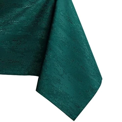 Abbildung von AmeliaHome Tischdecke oval 140x220 cm Tischtuch Tafeldecke Fleckschutz Lotuseffekt Abwaschbar Wasserabweisend Ornament Vesta flaschengrün