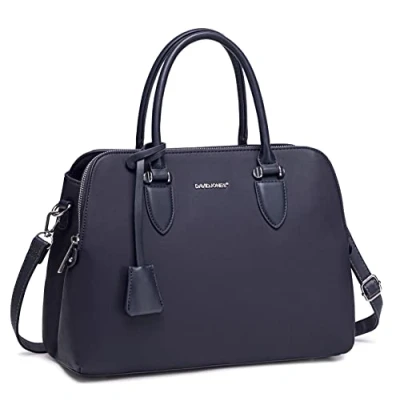 Abbildung von David Jones Damen Handtasche Henkeltasche Frau PU Leder Schultertasche Elegante Tote Shopper Tasche Umhängetasche Viele Fächer Zip Multi Taschen Alltags Mode Arbeit Stadt City Dunkelblau