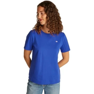 Abbildung von Tommy Hilfiger Contrast FLAG TEE Tshirt basic, Damen, Größe: Small, Noble blue