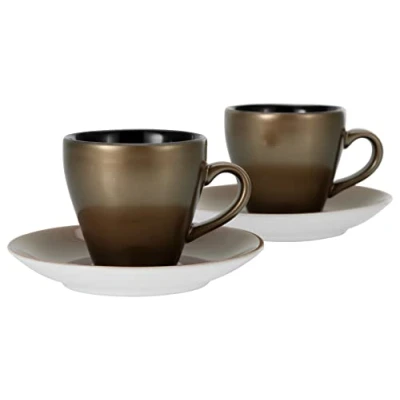 Abbildung von CreaTable, 25849, Serie GOLDEN DAYS schwarz Bistrotassen, Espresso Set 4 teilig