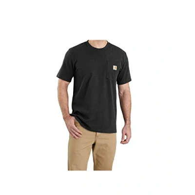 Abbildung von Carhartt, Herren, K87 Lockeres, schweres, kurzärmliges T Shirt mit Tasche, Schwarz, L