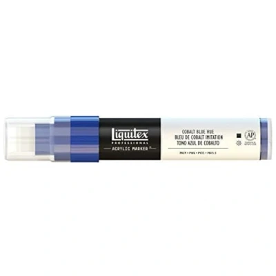 Abbildung von Liquitex 4610381 Professional Paint Acrylfarben Marker, Künstlerpigmente zum Zeichen, Malen auf Papier, Leinwand, Textilien, breite Spitze, Strichstärke 8 15 mm Kobaltblau Imit.