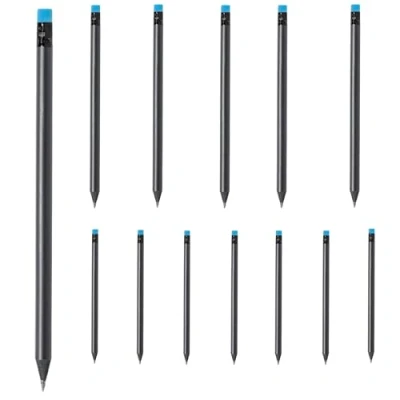 Abbildung von 10 Stück matt schwarze Bleistifte Holzbleistifte Black Edition mit farbigem Radiergummi Härtegrad HB, vorgespitzt, 19 cm Länge Sparpack Nachhaltig in acht zu Ihrer Hausfarbe passenden Farben (Türkis)