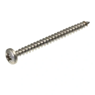 Abbildung von SECCARO Spanplattenschraube Halbrundkopf 5 x 60 mm, Edelstahl V2A VA A2, Holzschraube mit Vollgewinde, Kreuzschlitz/PZ, 150 Stück