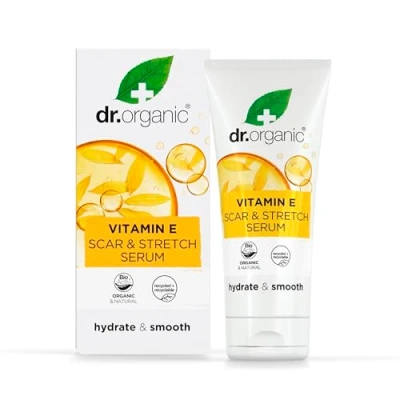 Abbildung von Dr. Organic Vitamin E Narben &amp; Dehnungsstreifen Serum, Feuchtigkeitsspendend, Alle Hauttypen, natürlich, vegetarisch, tierversuchsfrei, paraben und SLS frei, recycelt recycelbar, biologisch, 50ml