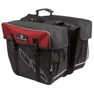 Abbildung von M Wave Amsterdam Double Gepäckträgertasche, schwarz/rot, 44 x 40 5 cm