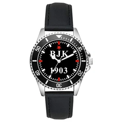 Abbildung von KIESENBERG Herrenuhr Armbanduhr BJK Besiktas Türkei Geschenk Artikel Idee Fan Analog Quartz Lederarmband Uhr L 2733