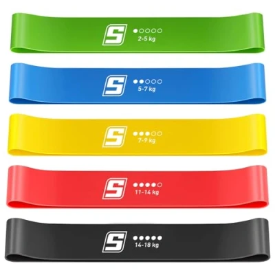 Abbildung von Surfou Fitnessbänder Set Sport Gummiband Fitness Band, Gummi Bänder Training Fitnessband, Gymnastikband Original Trainingsband, Trainingsbänder, Gummibänder, Sportbänder, Elastikband