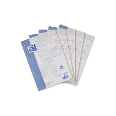 Abbildung von Oxford Recycling Schulblock A4 liniert, Lineatur 27, 50 Blatt, kopfgeleimt, 5 Stück