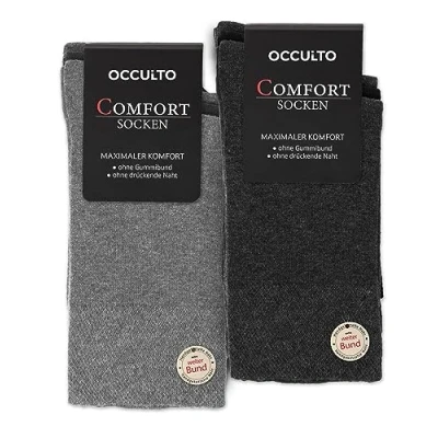 Abbildung von Occulto Herren Premium Socken 10er Pack (Modell: Philipp) 4 X Schwarz 3 Anthrazit Grau 43 46