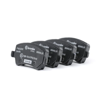 Abbildung von BREMBO P 86 021X Bremsbelagsatz exkl. Verschleißwarnkontakt mit Bremssattelschrauben Zubehör VOLVO: XC60 I, V60 V70 3