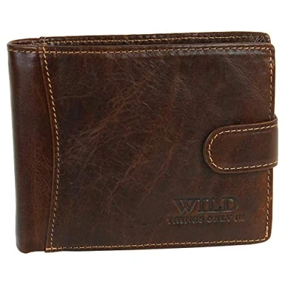 Abbildung von WILD THINGS ONLY !!! Herren Geldbörse Echt Leder mit RFID Schutz &amp; Geschenkbox Geldbeutel Brieftasche Portemonnaie