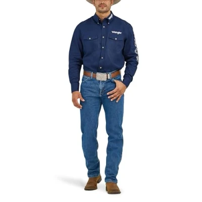 Abbildung von Wrangler Herren Premium Performance Cowboy Cut Regular Fit Jeans, Dark Stone, 34W / 32L