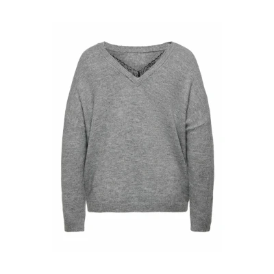 Abbildung von ONLY Carmakoma Strickpullover, Damen, Größe: S 42/44, Light grey melange