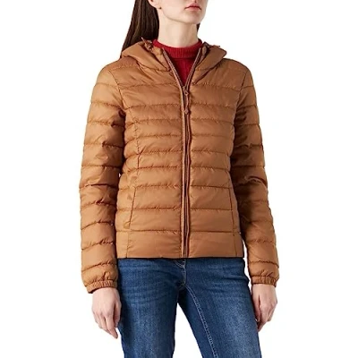Abbildung von ONLY Damen Leichte Steppjacke ONLTAHOE Wattierte Herbst Frühling Übergangsjacke mit Kapuze &amp; Reißverschluss, Farben:Hellbraun, Größe:M