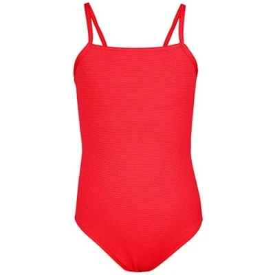 Abbildung von Aquarti Mädchen Badeanzug mit Spaghettiträgern Streifen Sport Mädchen, Chlorresistent, Farbe: Jacquard Punkte Rot, Größe: 170
