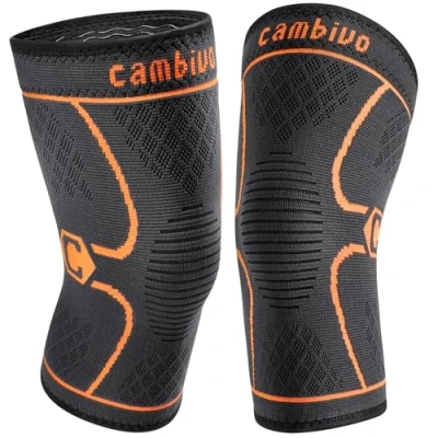 Abbildung von CAMBIVO 2 x Kniebandage Damen Männer, Orthese Knie, Orthopädische hilfreich Erholung bei Meniskusriss, ACL und Arthritis, Bandage Knie für Laufen, Wandern, Joggen, Sport, Volleyball