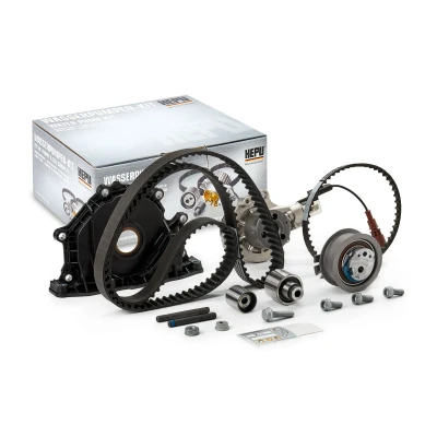 Abbildung von HEPU PK06691 Wasserpumpe + Zahnriemensatz schaltbare Wasserpumpe, mit Schrauben VOLKSWAGEN: Golf 7, Tiguan I, Passat B8 Variant, AUDI: A4 Avant