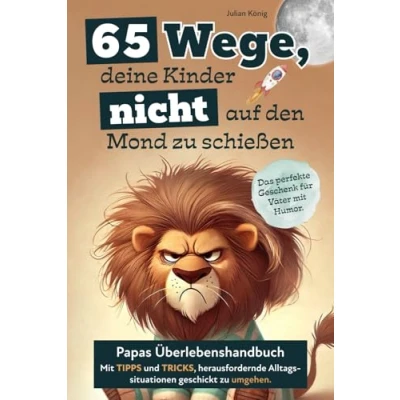 Abbildung von 65 Wege, deine Kinder nicht auf den Mond zu schießen. Papas Überlebenshandbuch mit Tipps und Tricks, herausfordernde Alltagssituationen geschickt umgehen. Das perfekte Geschenk für Väter Humor.