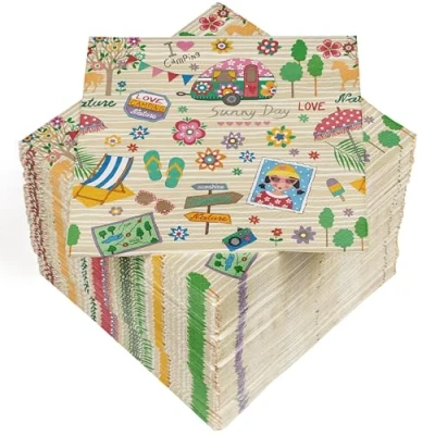 Abbildung von HEKU 100 Servietten, 3 lagig, 33x33cm I Saugstark und praktisch verpackt Ideal für Hochzeiten, Jubiläen besondere Anlässe, Summer Day
