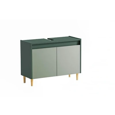 Abbildung von Schildmeyer Waschbeckenunterschrank »Lovis, Breite 80 cm«, Metallbeschläge, Möbelfüße aus Massivholz