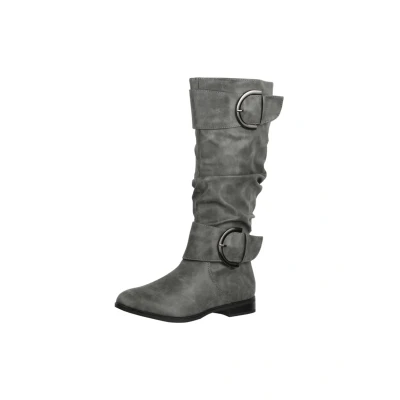 Abbildung von Elara Damen Stiefel Boots Schlupfstiefel Chunkyrayan JY1989 Grey 37