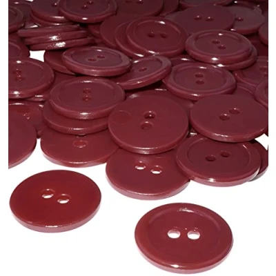 Abbildung von AERZETIX C56420 50 Nähknöpfe rund Ø20x2.2 mm mit 2 Löchern 32L L32 Farbe burgund aus kunststoff Öffnungsdurchmesser kurzwaren bekleidung mode