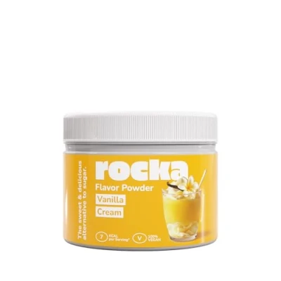 Abbildung von Rocka Nutrition Geschmackspulver SMACKTASTIC Veganes Flavor Powder mit nur 7 Kcal pro Portion &amp; 100% Geschmack Vielseitig einsetzbares Aroma Pulver 250 g (Vanilla Cream)