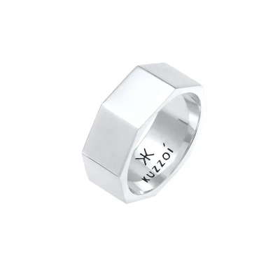 Abbildung von Kuzzoi Chunky Octagon Ring, Herren, Größe: 66, Silber
