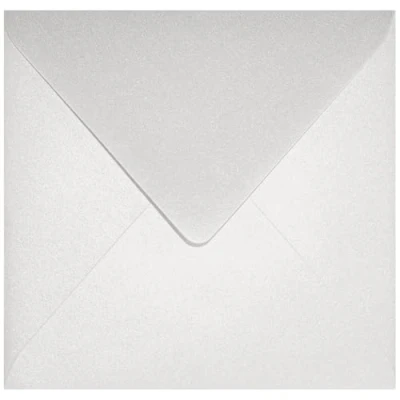 Abbildung von Netuno 25 quadratische Umschläge Perlmutt Weiß 153x 153 mm 120g Aster Metallic White Briefumschläge Perlweiß Perlglanz metallisch glänzende Kuverts für Hochzeit Taufe Konfirmation Ostern