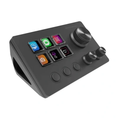 Abbildung von MARSGAMING MSD Two, Kompaktes Control Deck, 6 Anpassbare LCD Tasten + 3 Tasten, Multifunktionale Räder, Ergonomisches Slim Steuerungssoftware und Plug ins, Windows MacOS, Schwarz