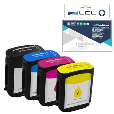 Abbildung von LCL Kompatibel Tintenpatrone 82 CH565A C4911A C4912A C4913A (1Schwarz 1Cyan 1Magenta 1Gelb) Ersatz für HP DesignJet Printers 510