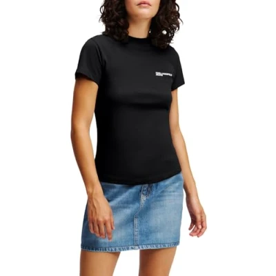 Abbildung von Karl Lagerfeld Jeans SLIM TEE Tshirt basic, Damen, Größe: Large, Black