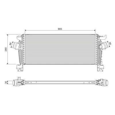 Abbildung von VALEO 818396 Ladeluftkühler Aluminium ohne Sensor OPEL: Insignia A Sports Tourer, Astra J GTC, Hatchback