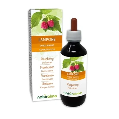 Abbildung von Himbeere (Rubus idaeus) Alkoholfrei knospen Extrakt aus frishen Naturalma Flüssig Tropfen 200 ml Nahrungsergänzungsmittel Veganer
