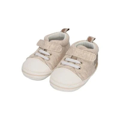 Abbildung von Sterntaler Babyschuh Hase Happy Unisex aus Baumwollstoff und Kunstleder Schuhe mit Klettverschluss elastischer Schnürung Babyschuhe hochwertigem Material beige, 18