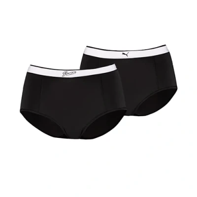 Abbildung von Puma Women HIGH Waist Hipster 2 PACK Panties, Damen, Größe: Large, Black