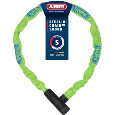 Abbildung von ABUS Kettenschloss Steel O Chain 5805K Fahrradschloss aus Stahl Sicherheitslevel 5 75 cm Gelb/Grün