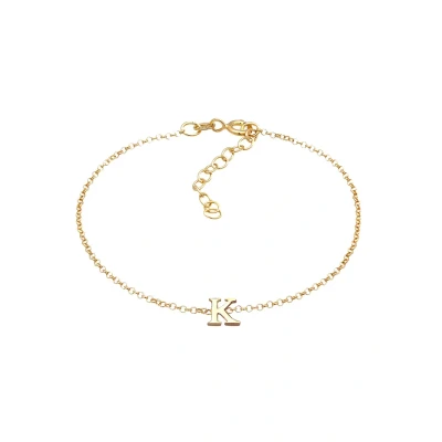 Abbildung von Elli Letter K Armband goldcoloured, Damen, Größe: 16, Gold coloured