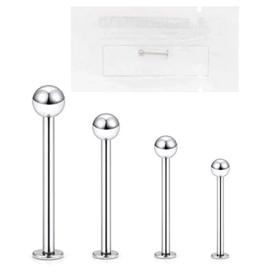 Abbildung von Warrior STERILE Labret Piercing für Trago Helix Knorpel Ohrstecker 316L Chirurgenstahl 16G(1.2mm) 3mm Ball Body Schmuck PCS 001(8)