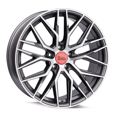 Abbildung von MAM 5 loch 19Zoll 112mm Alufelge RS4 Palladium frontpoliert MAMRS48519511230PFP Felge