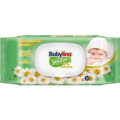 Abbildung von Babylino Sensitive Baby Tücher 0% Duft, 98% natürliche Formel, die den pH Wert der Haut wiederherstellt, mit Frische Verschluss, 54