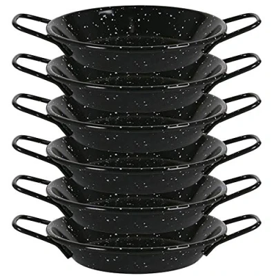 Abbildung von Menax Paella Pfanne Mini Stahl Antihaftbeschichtet Schwarz Set 6 Ø 16 cm 1 Portionen