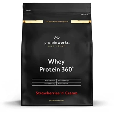 Abbildung von Protein Works Whey 360 Mit zusätzlichen Vitaminen Proteinpulver Eiweißpulver 20 Servings Erdbeer Sahne 600g